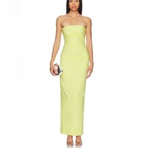 Shona Joy Strapless Lemon Dress